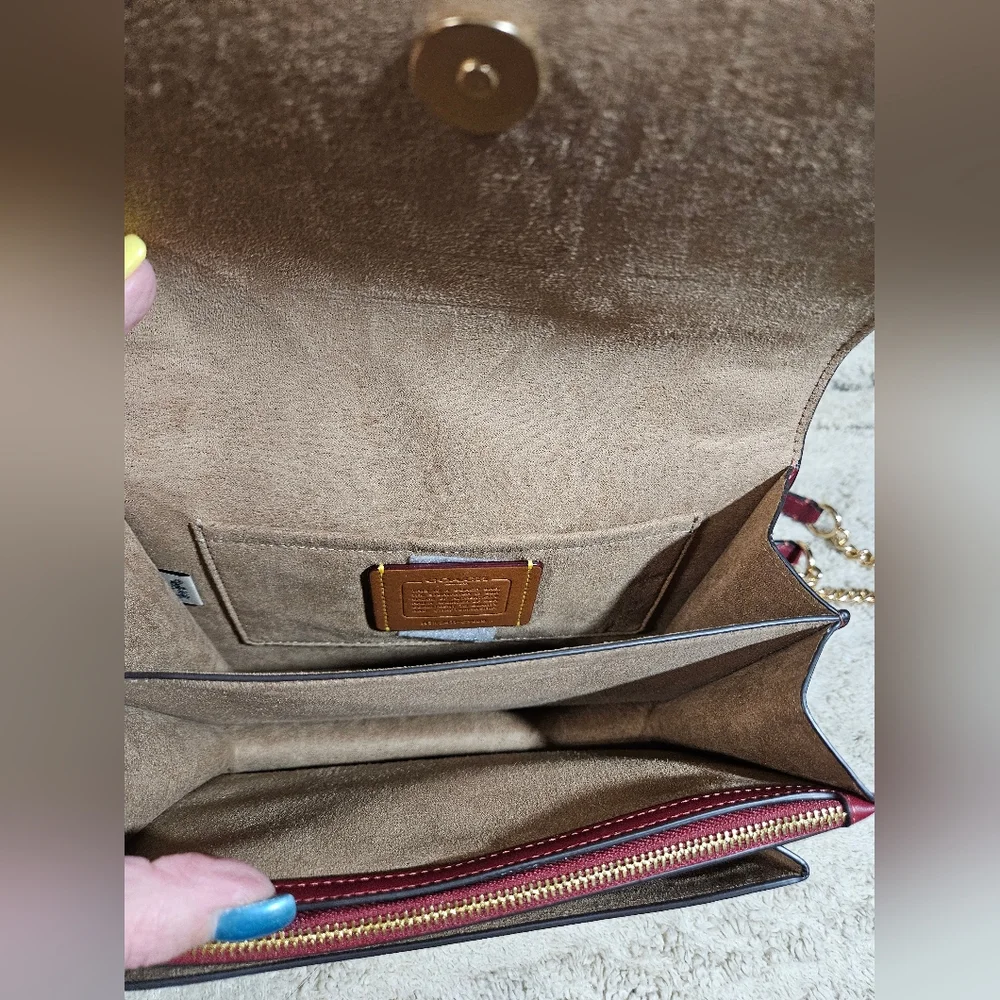 Coach NWTS Signature Cherry Klare Red and Gold Crossbody Bag - Picture 6 of 16